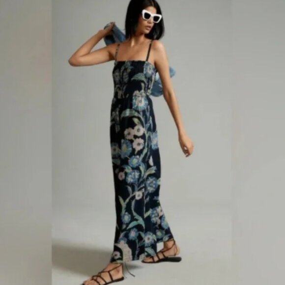 Anthropologie Pilcro Smocked Printed Jumpsuit Size X-Large - Picture 1 of 6